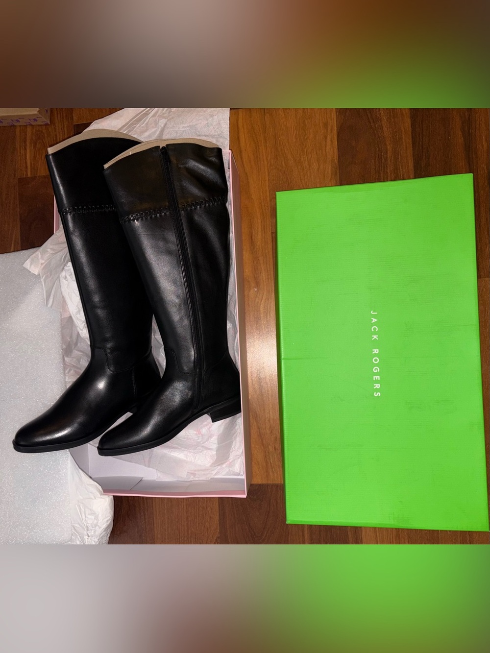 Jack Rogers Adaline Black Leather Riding Boots